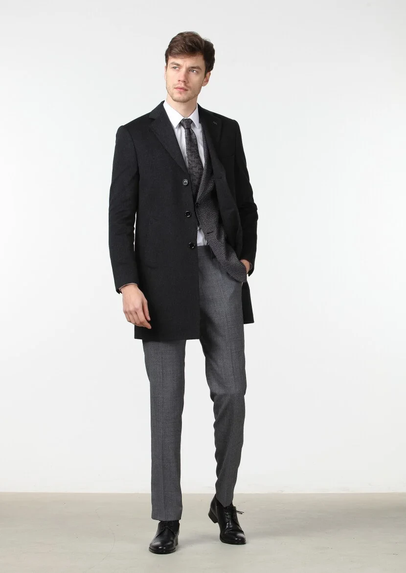 Hard Coal Weaving Overcoat - 4
