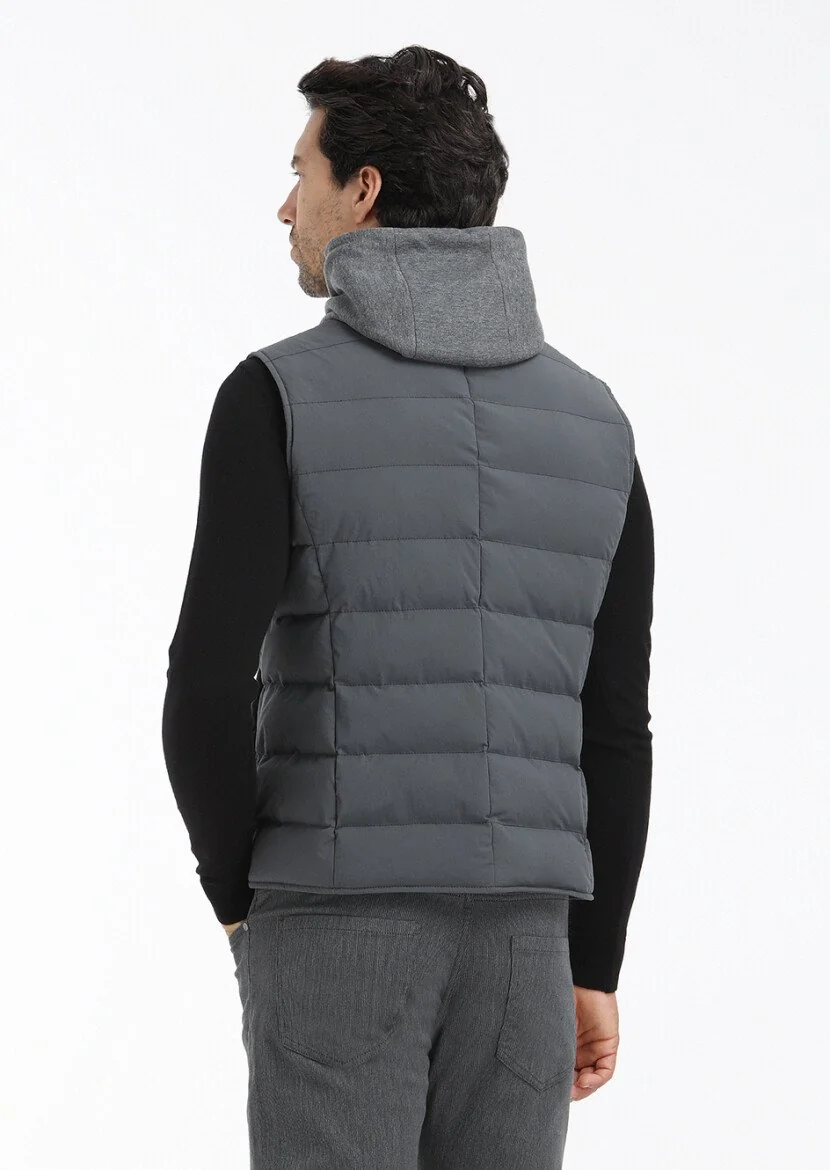 Hard Coal Weaving Puffer Vest - 4