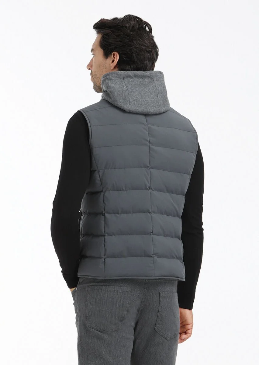 Hard Coal Weaving Puffer Vest - 4