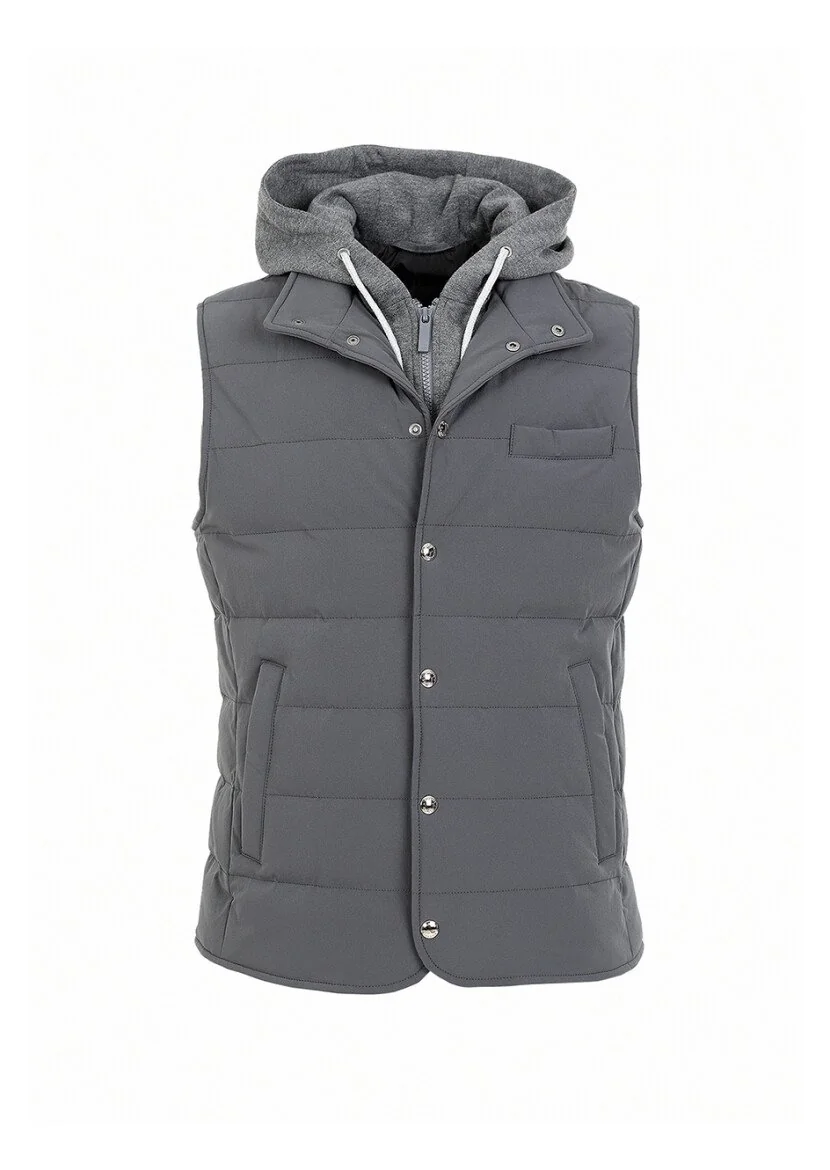 Hard Coal Weaving Puffer Vest - 5