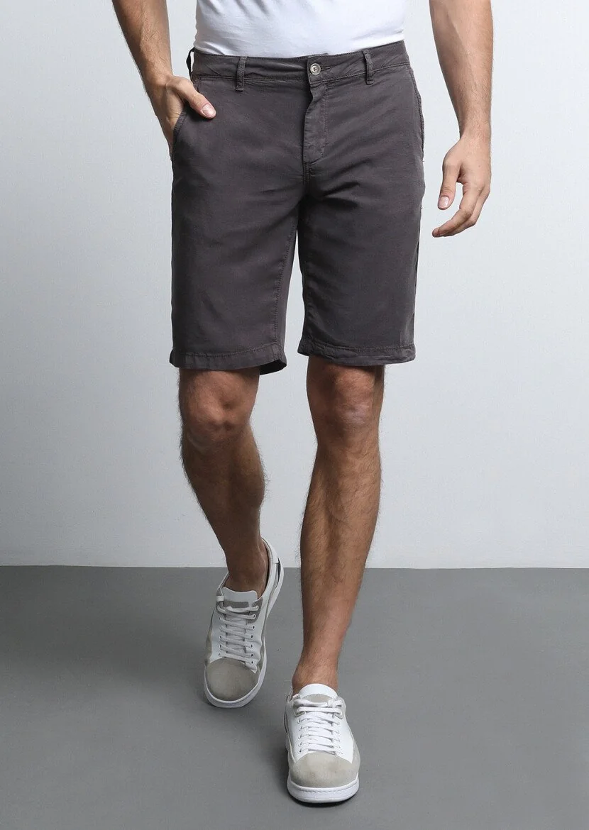 Hard Coal Weaving Regular Fit Casual Bermuda - 1
