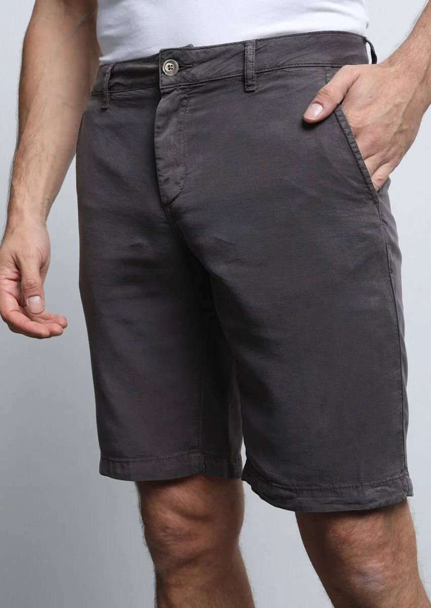 Hard Coal Weaving Regular Fit Casual Bermuda - 4