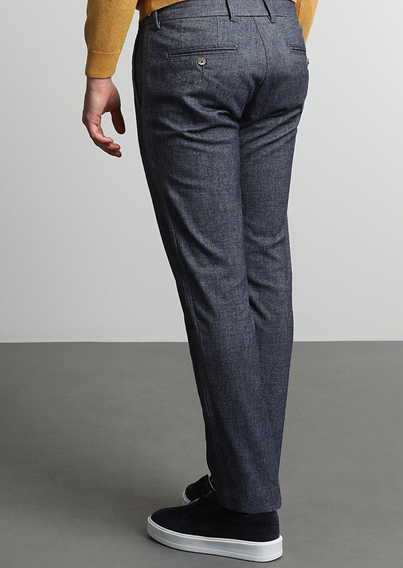 Hard Coal Weaving Regular Fit Casual Cotton Blended Trousers - 4