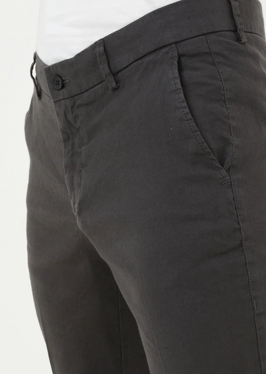Hard Coal Weaving Regular Fit Casual Cotton Blended Trousers - 2