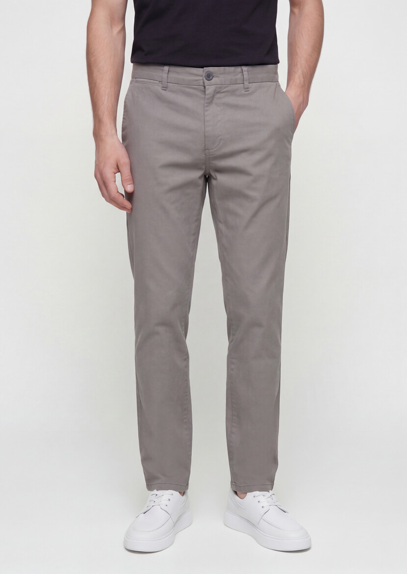 Hard Coal Weaving Regular Fit Casual Cotton Blended Trousers 