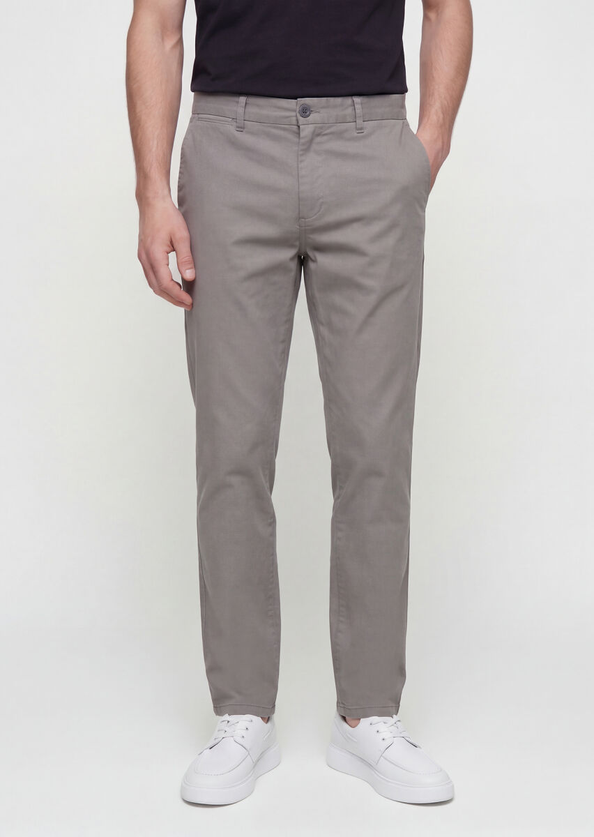 Hard Coal Weaving Regular Fit Casual Cotton Blended Trousers - 2