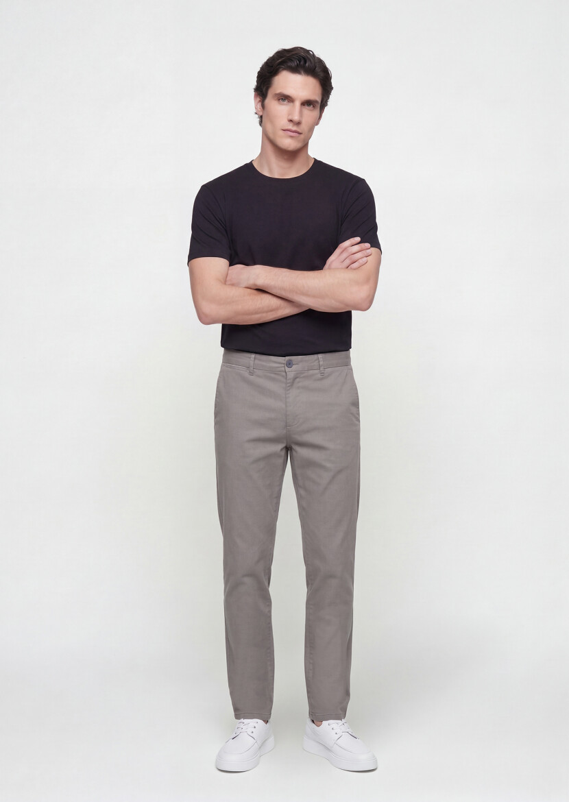 Hard Coal Weaving Regular Fit Casual Cotton Blended Trousers - 3