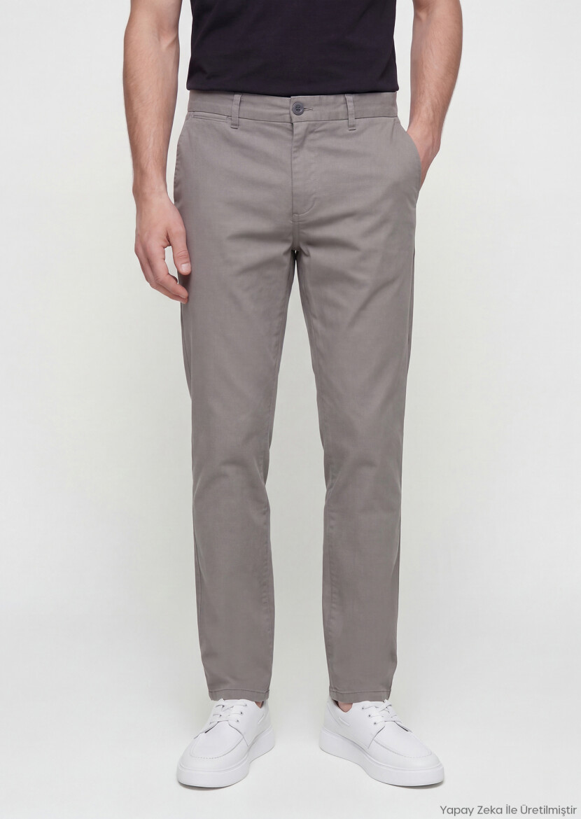 Hard Coal Weaving Regular Fit Casual Cotton Blended Trousers - RAMSEY