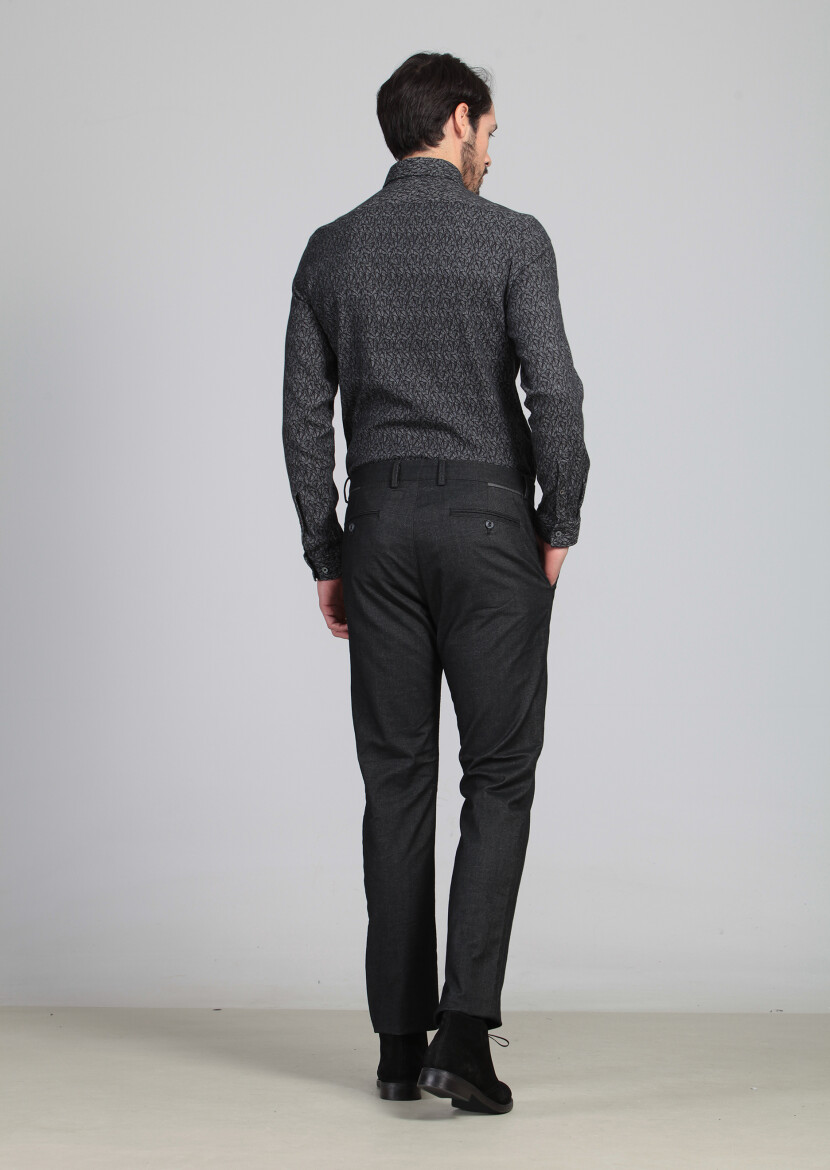 Hard Coal Weaving Regular Fit Casual Trousers - 3
