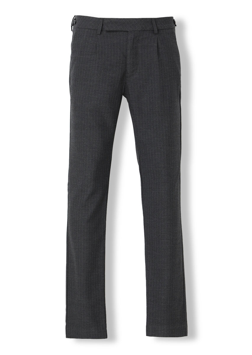Hard Coal Weaving Regular Fit Casual Trousers - 4