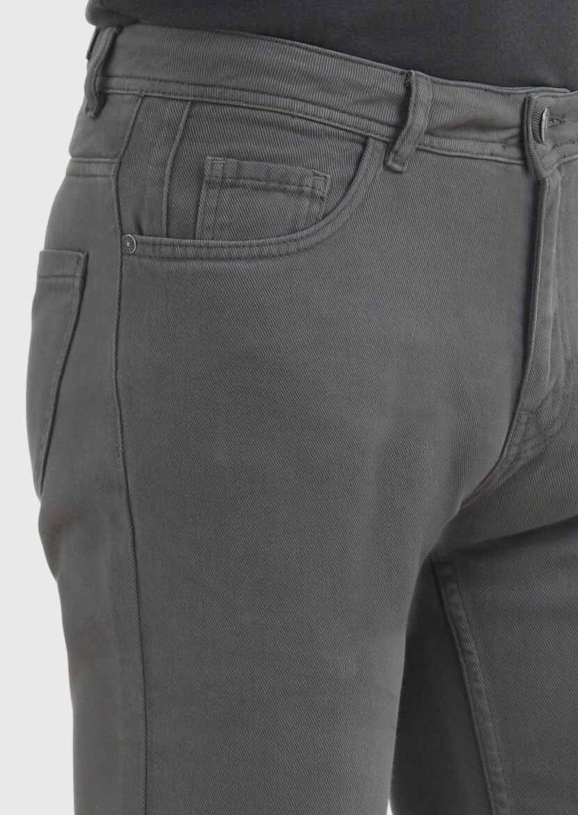 Hard Coal Weaving Slim Fit Casual 100% Cotton Trousers - 4