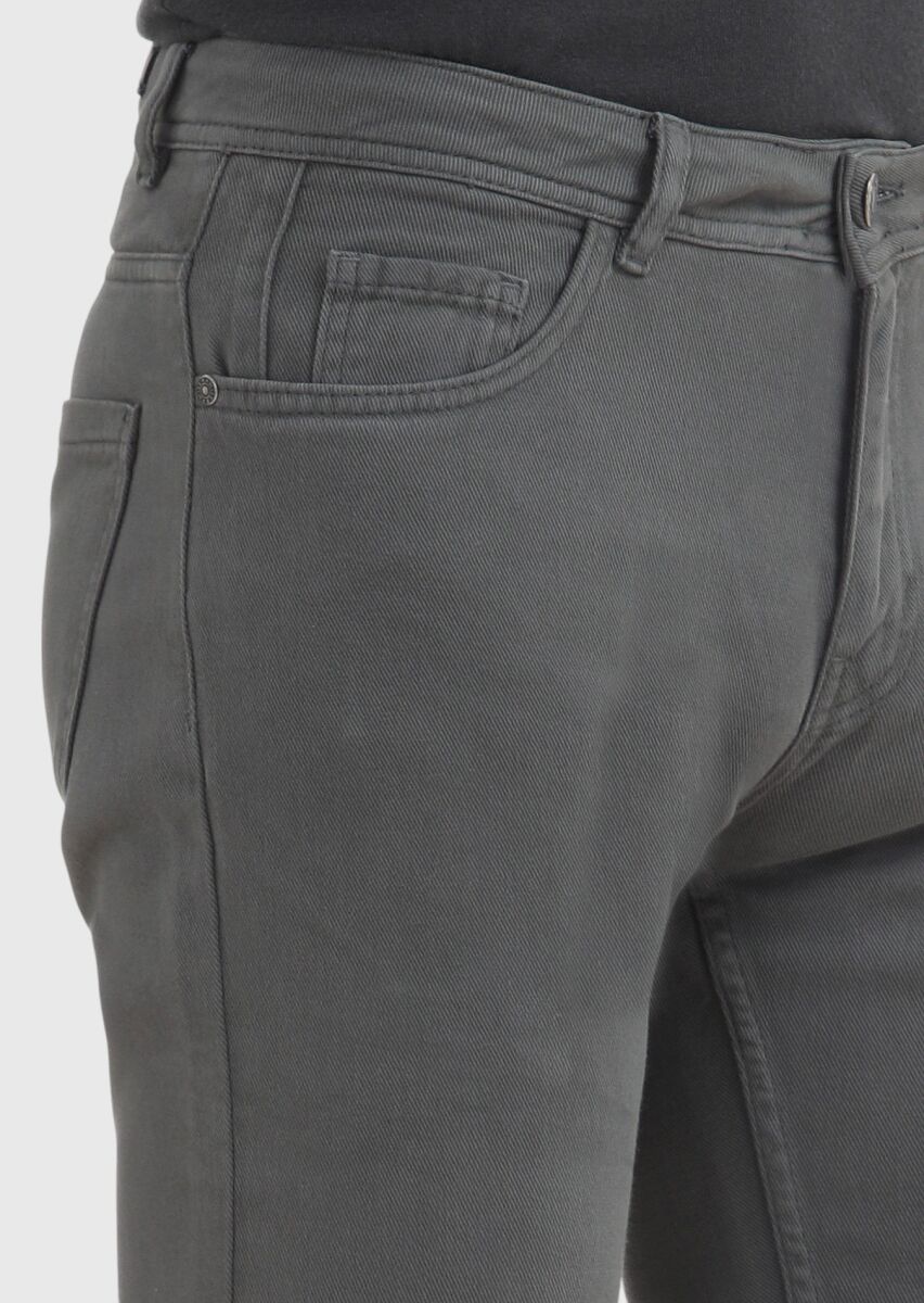 Hard Coal Weaving Slim Fit Casual 100% Cotton Trousers - 4