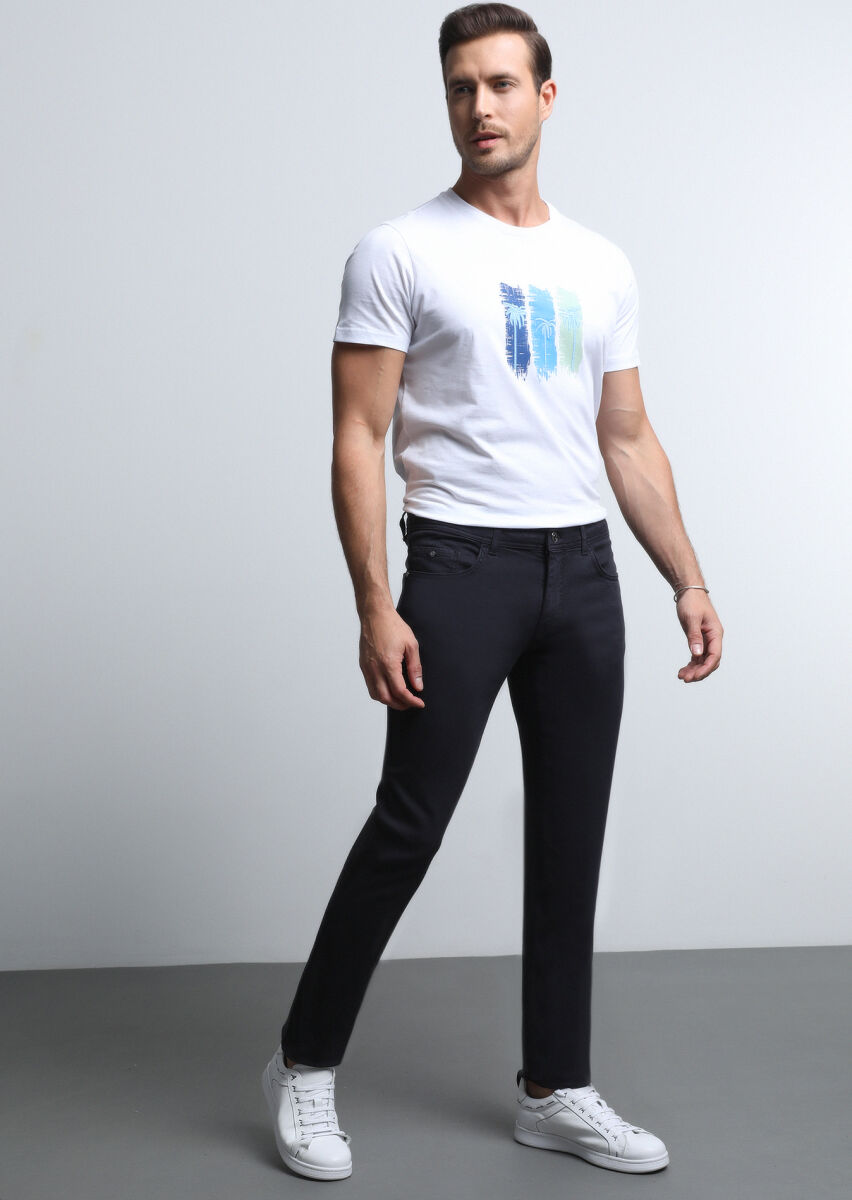 Hard Coal Weaving Slim Fit Casual Cotton Blended Trousers - 4