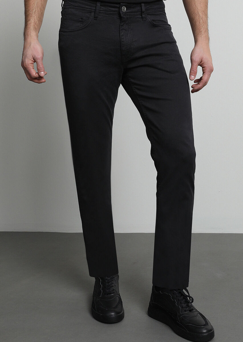 Hard Coal Weaving Slim Fit Casual Cotton Blended Trousers - 3