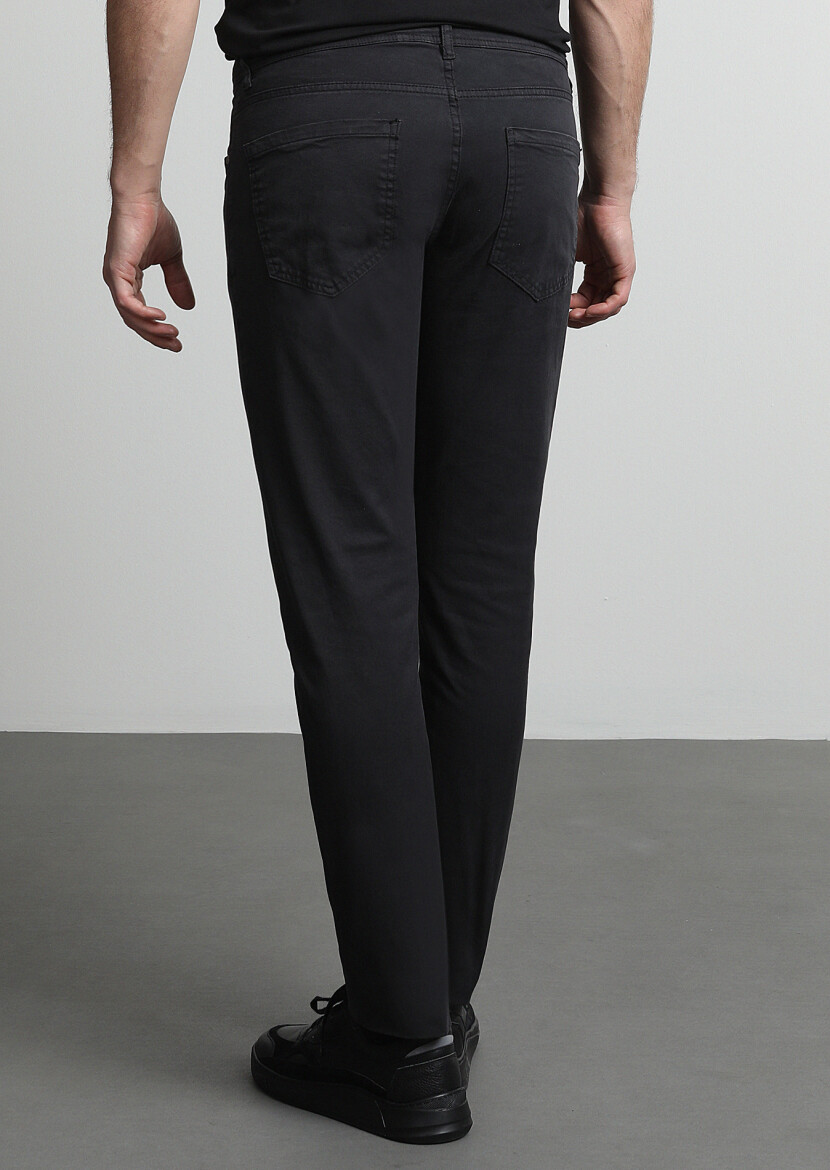 Hard Coal Weaving Slim Fit Casual Cotton Blended Trousers - 4