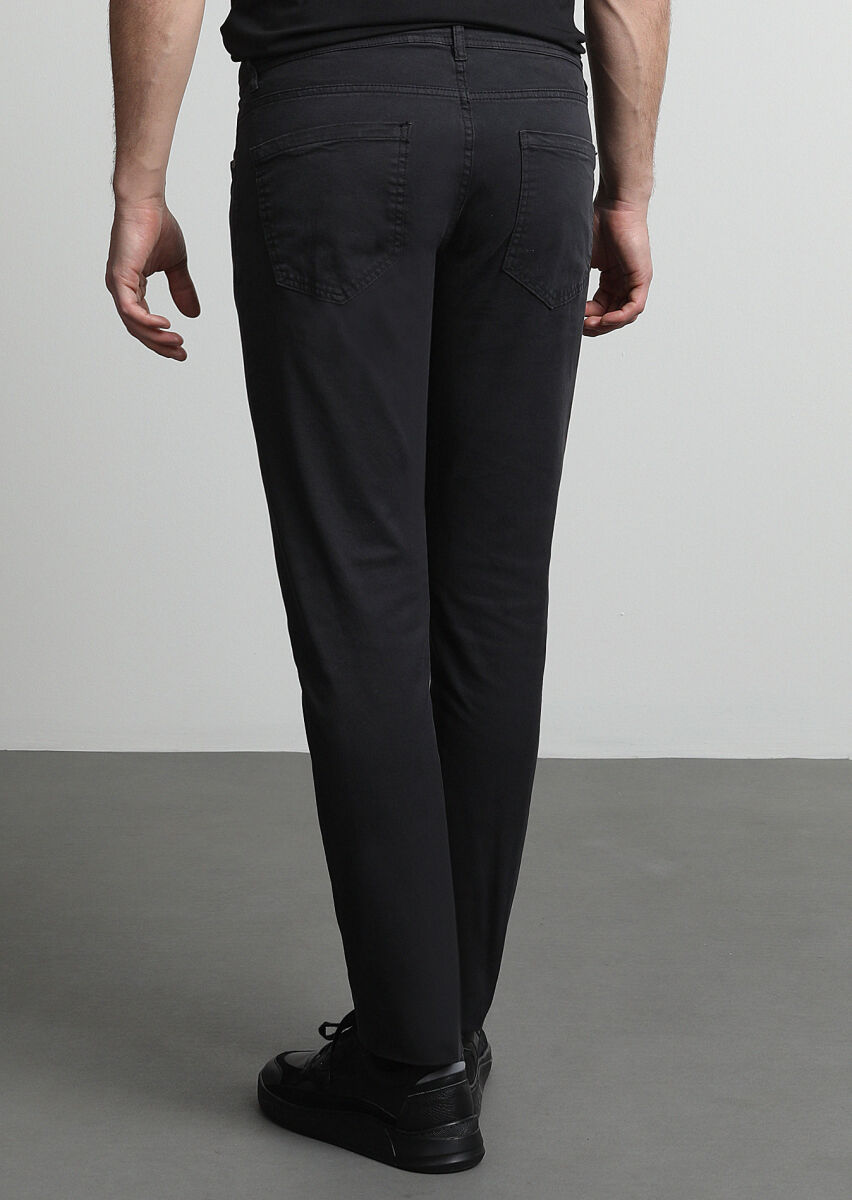 Hard Coal Weaving Slim Fit Casual Cotton Blended Trousers - 4