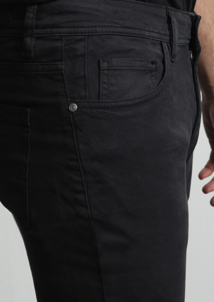 Hard Coal Weaving Slim Fit Casual Cotton Blended Trousers - 2