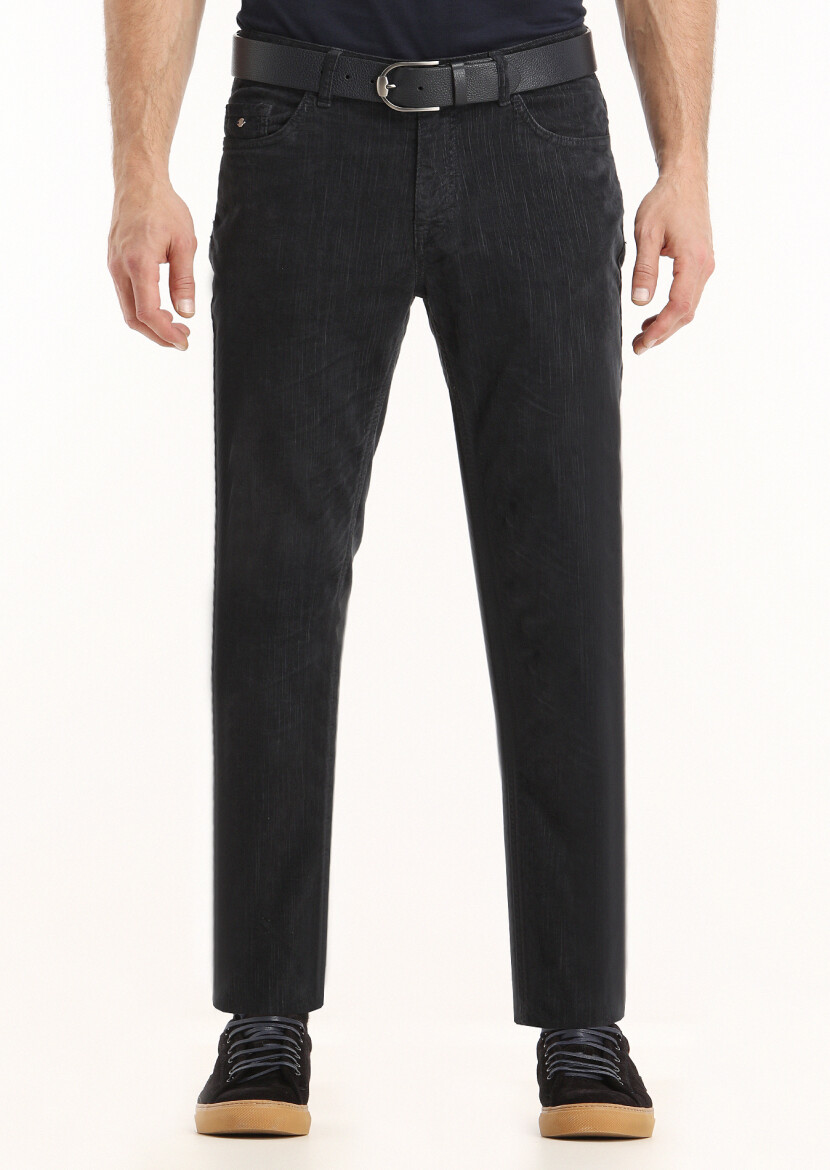 Hard Coal Weaving Slim Fit Casual Cotton Blended Trousers 