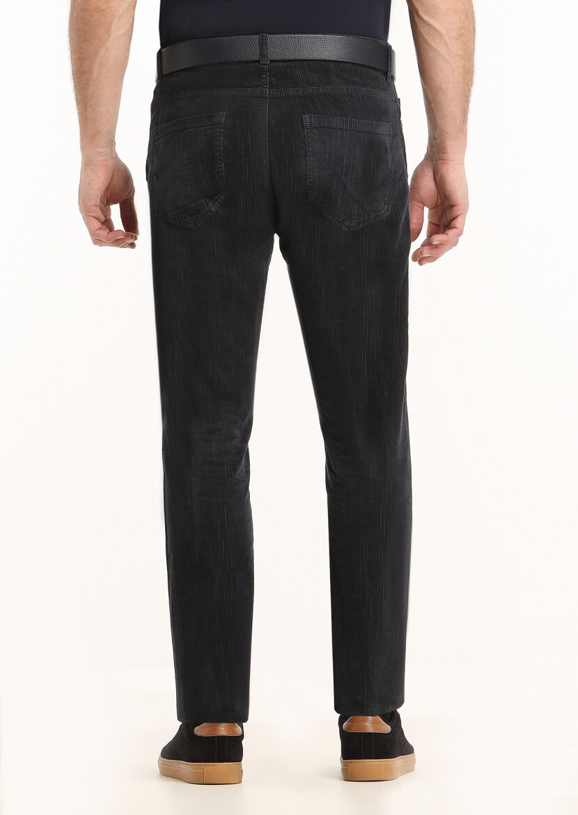 Hard Coal Weaving Slim Fit Casual Cotton Blended Trousers - 4
