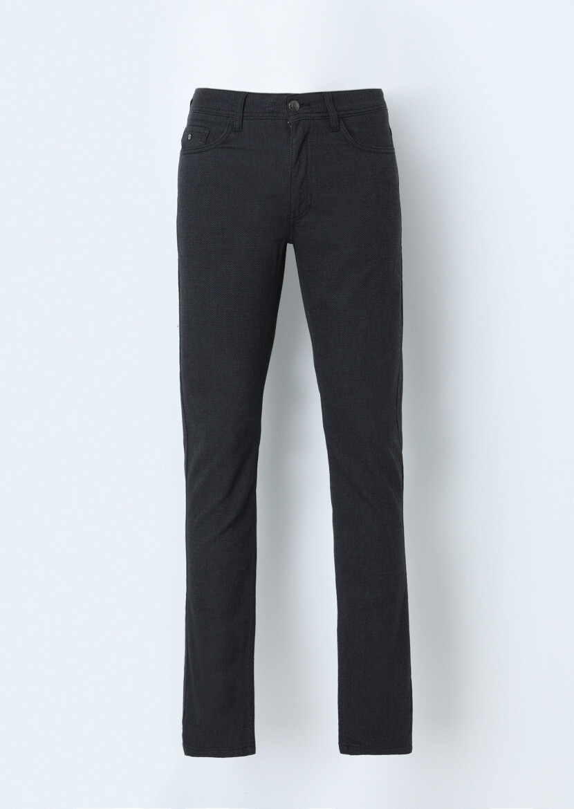 Hard Coal Weaving Slim Fit Casual Cotton Blended Trousers - 1