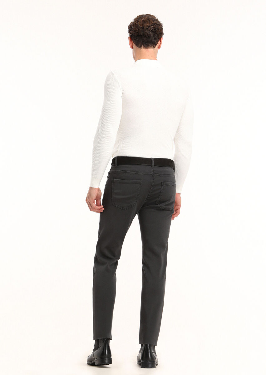 Hard Coal Weaving Slim Fit Casual Cotton Blended Trousers - 3