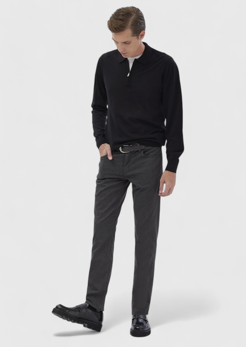 Hard Coal Weaving Slim Fit Casual Cotton Blended Trousers - RAMSEY