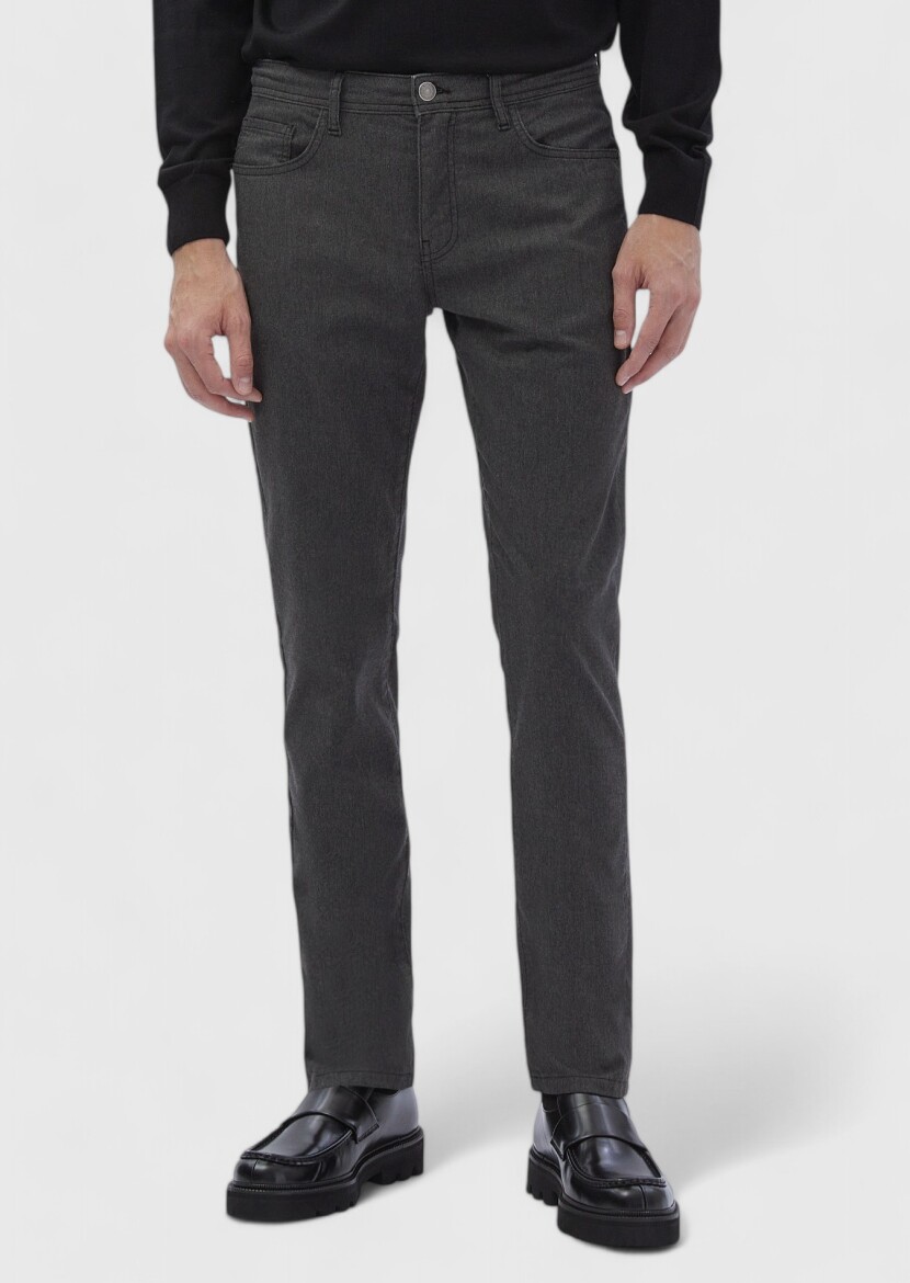 Hard Coal Weaving Slim Fit Casual Cotton Blended Trousers - RAMSEY