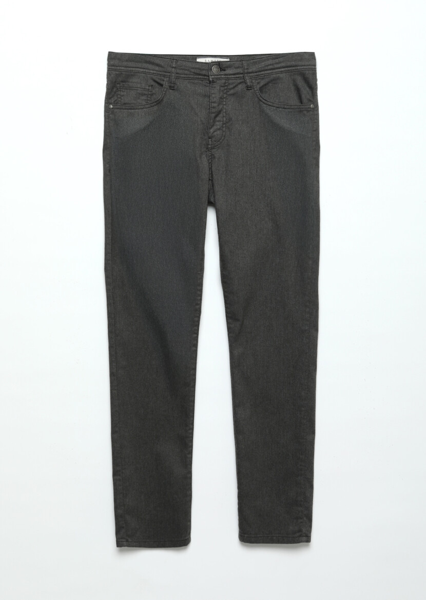 Hard Coal Weaving Slim Fit Casual Cotton Blended Trousers - 6