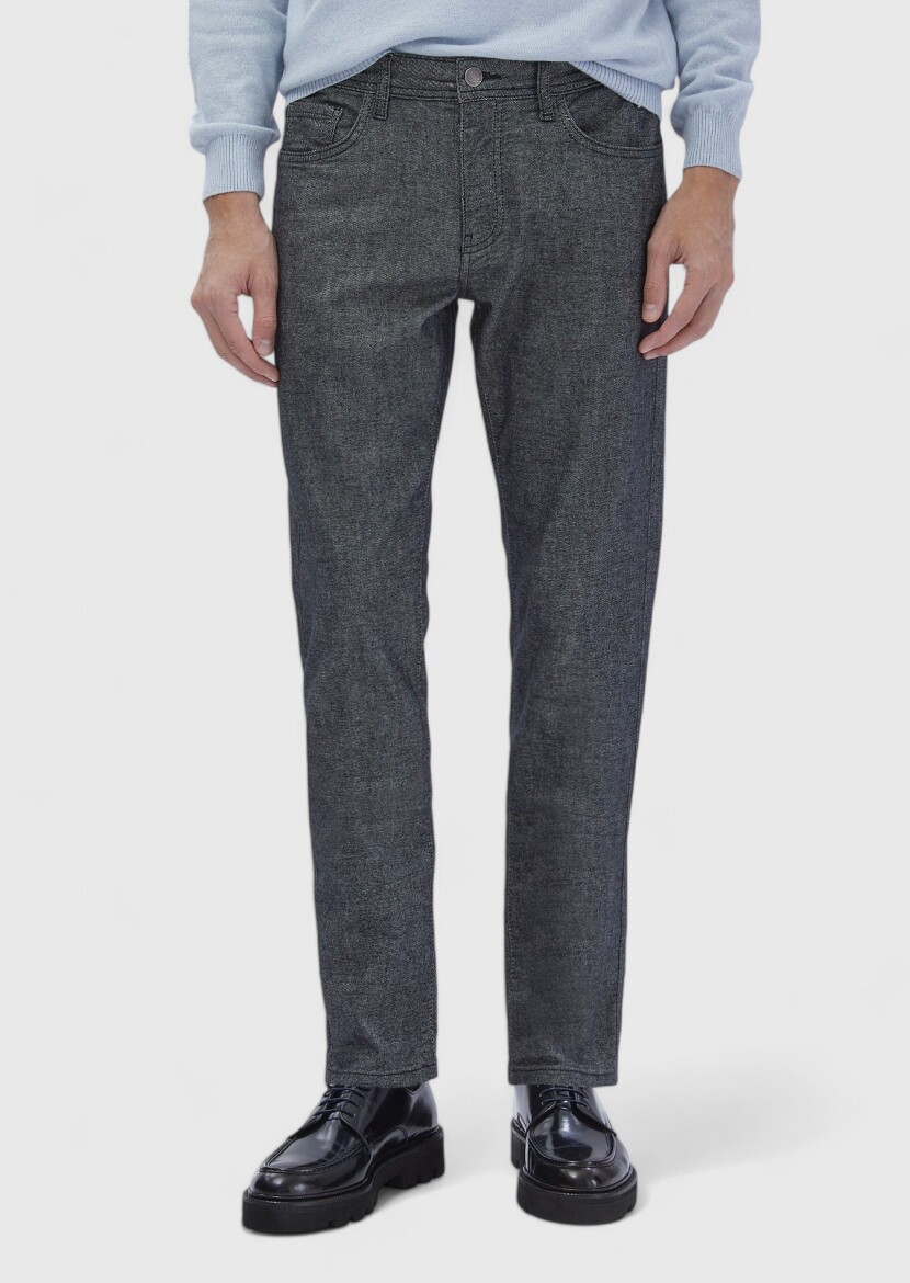 Hard Coal Weaving Slim Fit Casual Cotton Blended Trousers - RAMSEY