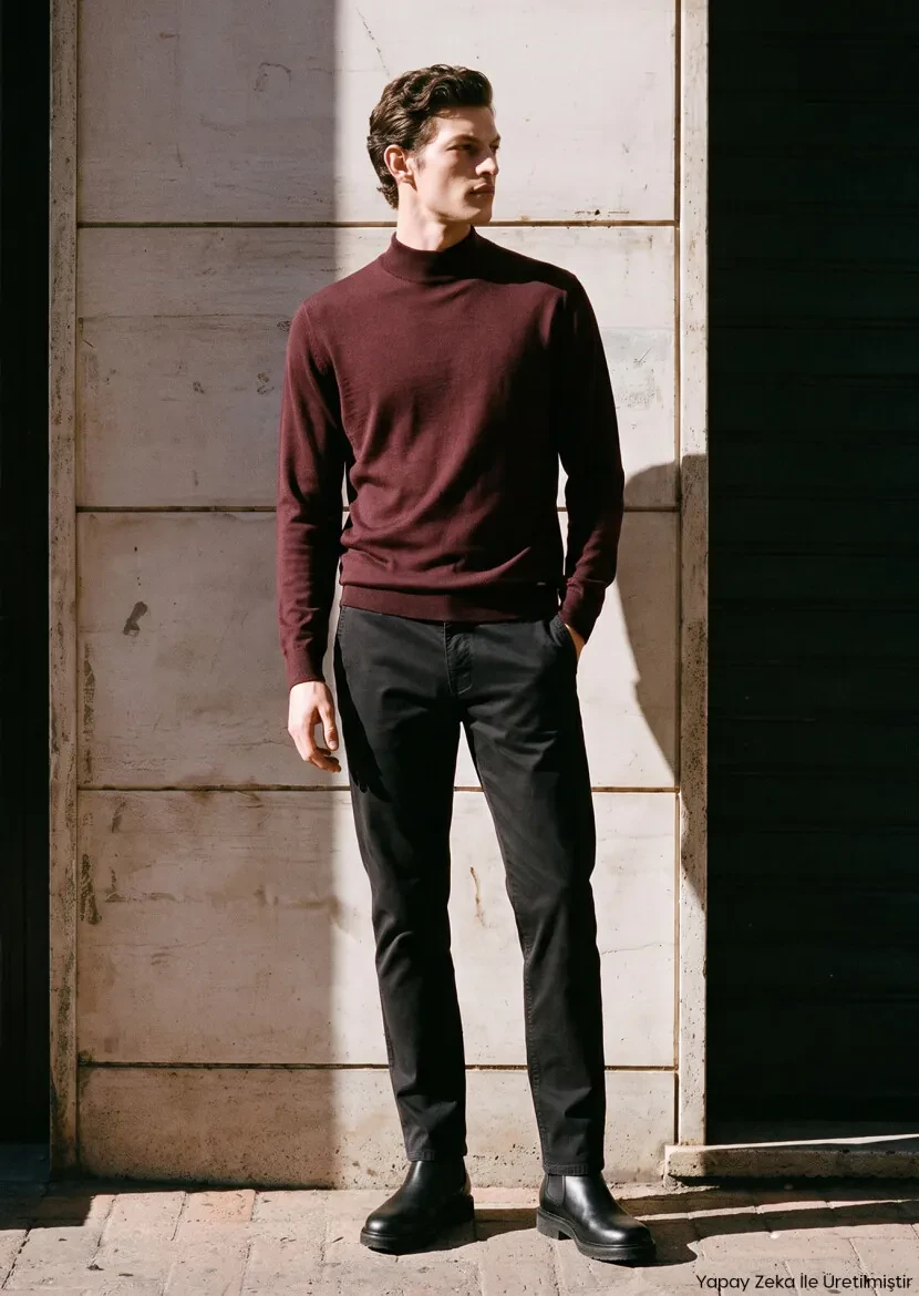 Hard Coal Weaving Slim Fit Casual Cotton Blended Trousers - RAMSEY