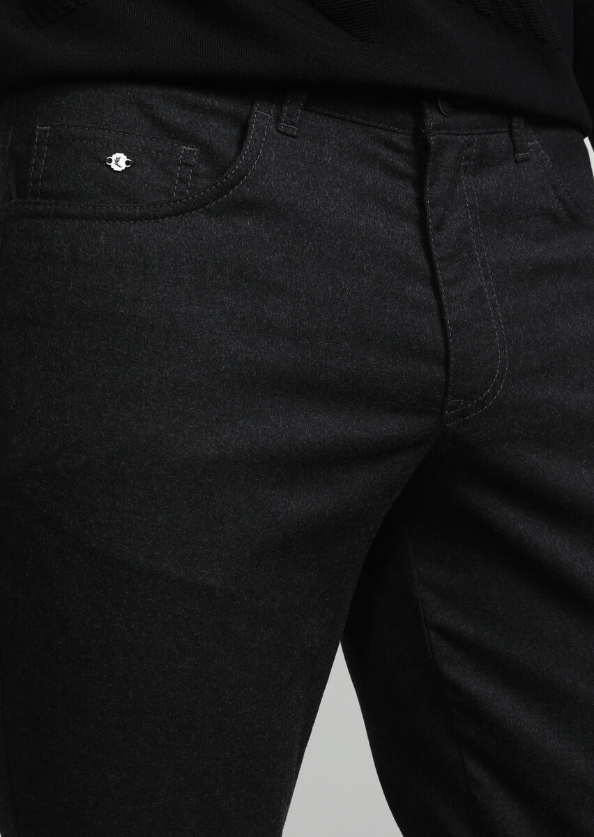 Hard Coal Weaving Slim Fit Casual Trousers - 2