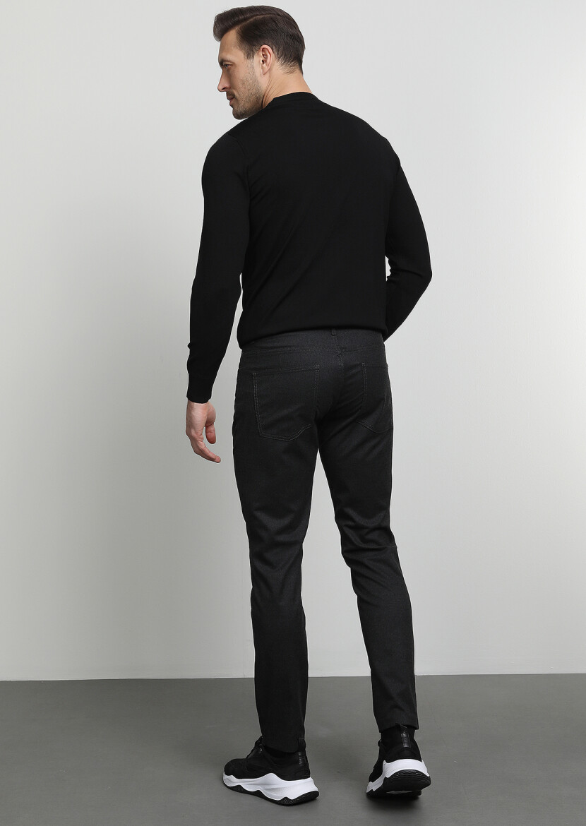 Hard Coal Weaving Slim Fit Casual Trousers - 4