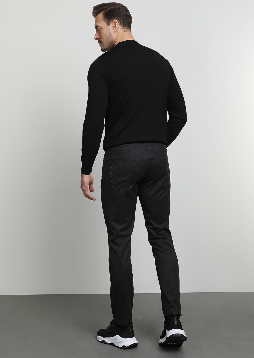 Hard Coal Weaving Slim Fit Casual Trousers - 4