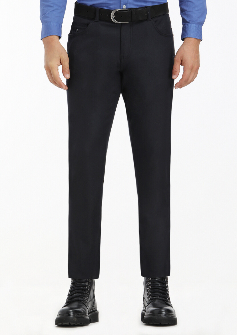 Hard Coal Weaving Slim Fit Casual Trousers 