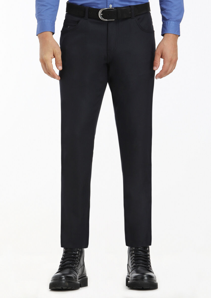 Hard Coal Weaving Slim Fit Casual Trousers - 2