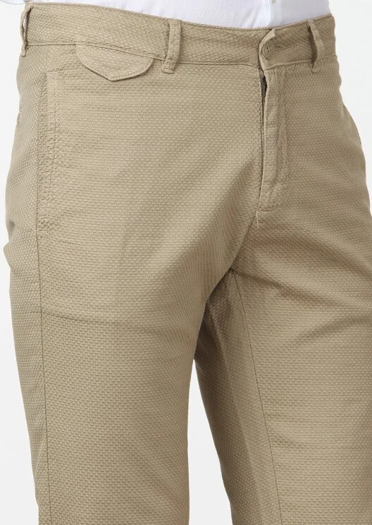 Hardal Düz Dokuma Regular Fit Casual Pamuk Karışımlı Pantolon - 3