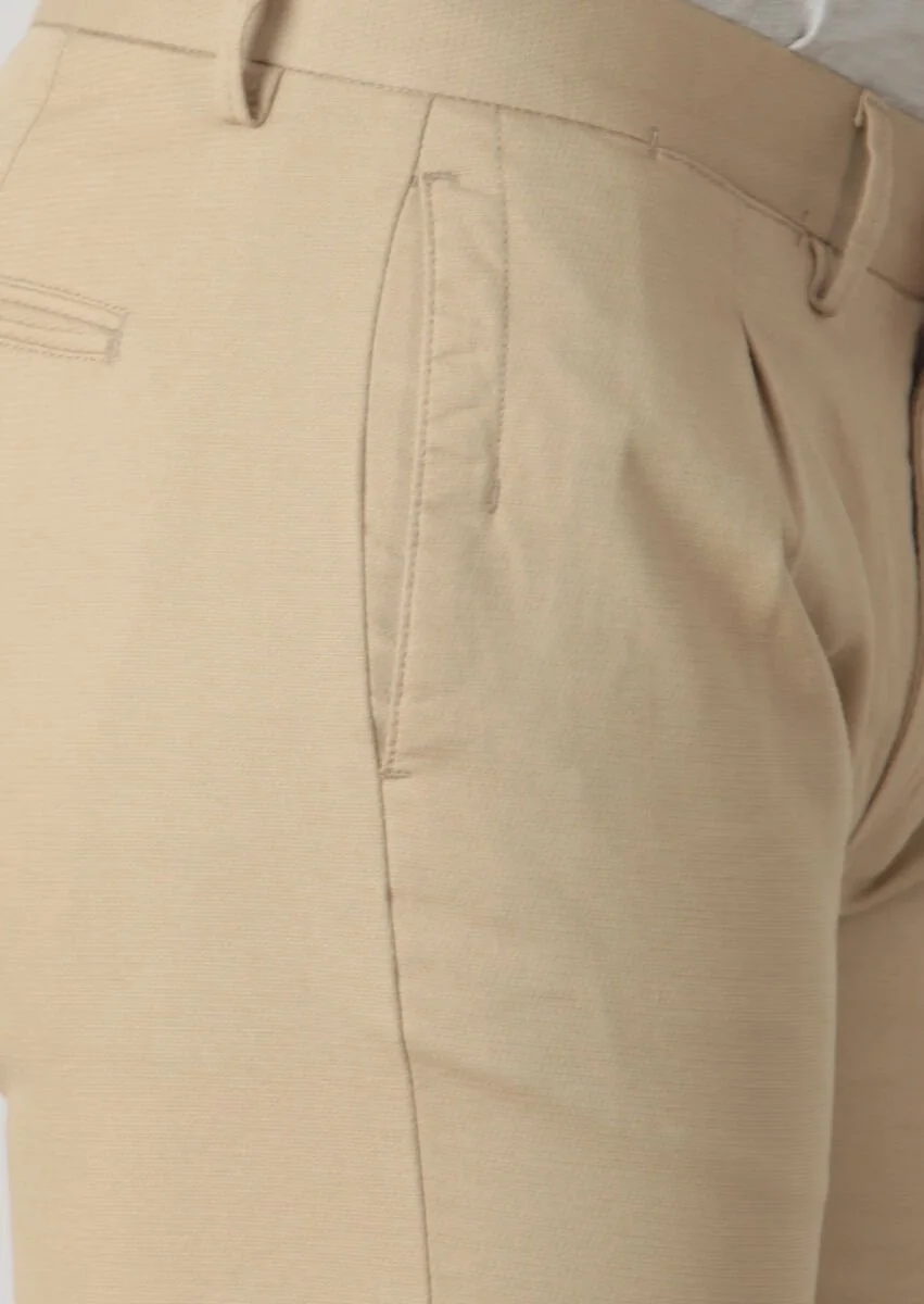 Hardal Düz Dokuma Slim Fit Casual Pamuk Karışımlı Pantolon - 3