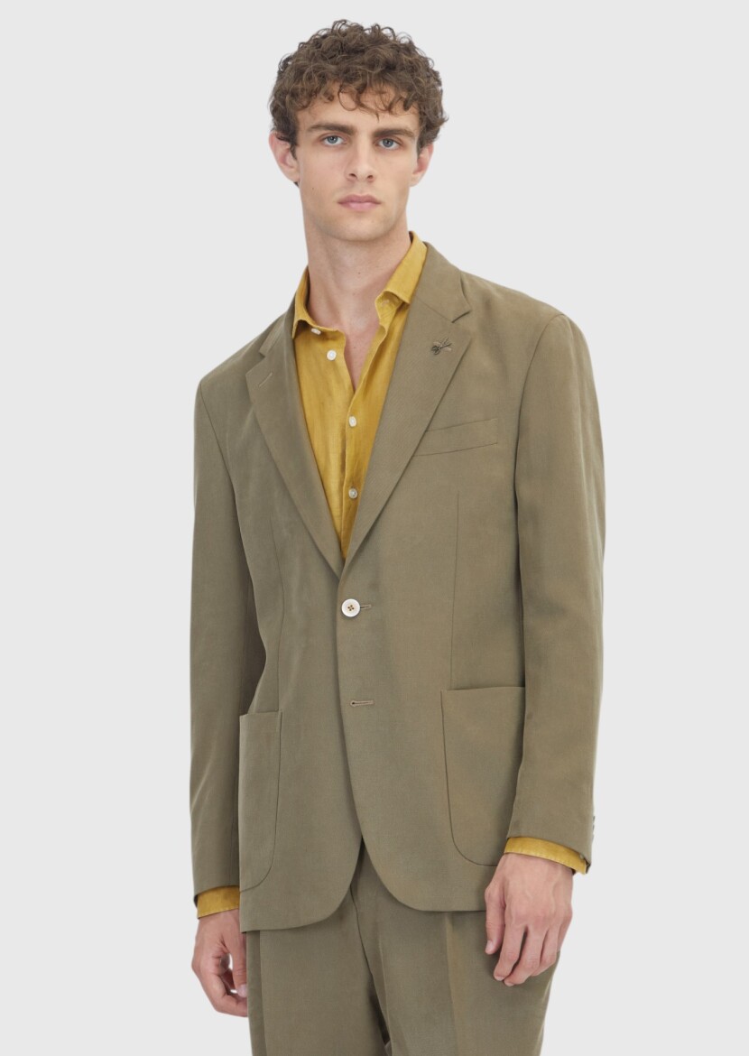 Hazelnut Plain Zeroweight Slim Fit Suit - RAMSEY