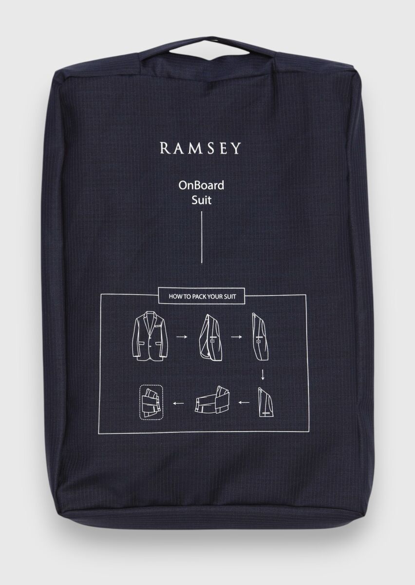 İndigo Çizgili Modern Fit Yün Karışımlı Takım Elbise - 8