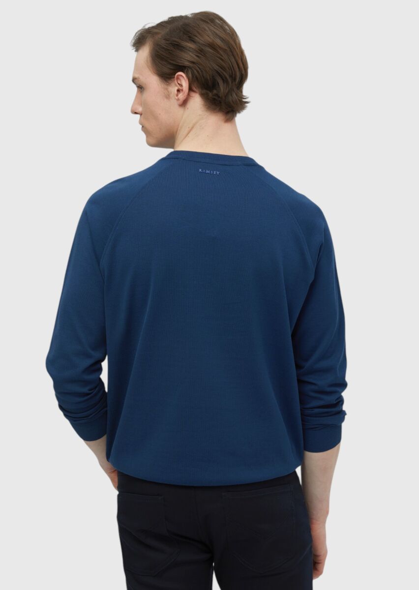 Indigo Crew Neck Plain Sweatshirt - 6