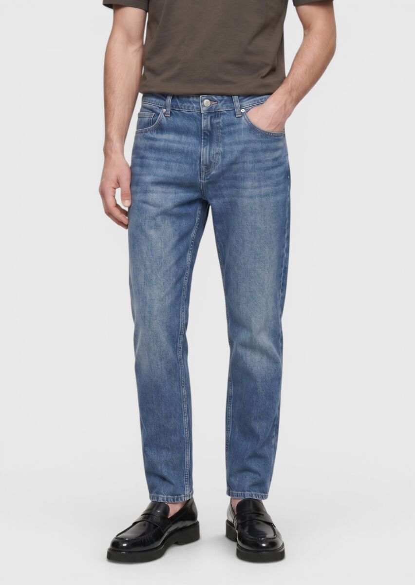 İndigo Regular Fit Denim Pamuk Karışımlı Pantolon - 2