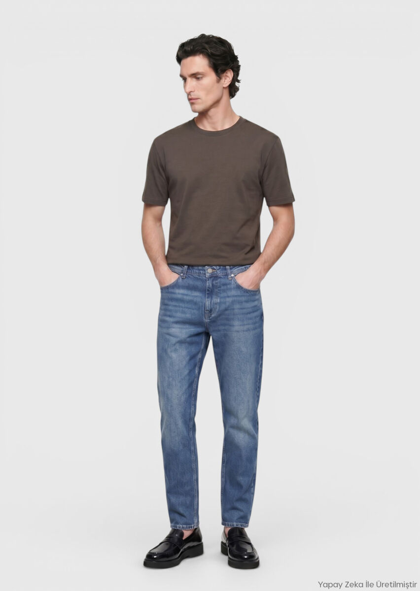 RAMSEY İndigo Regular Fit Denim Pamuk Karışımlı Pantolon