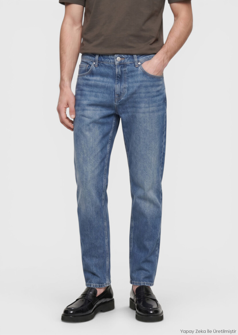 İndigo Regular Fit Denim Pamuk Karışımlı Pantolon - RAMSEY