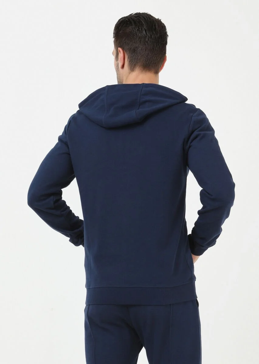 Indigo Hooded Jacquard Sweatshirt - 5
