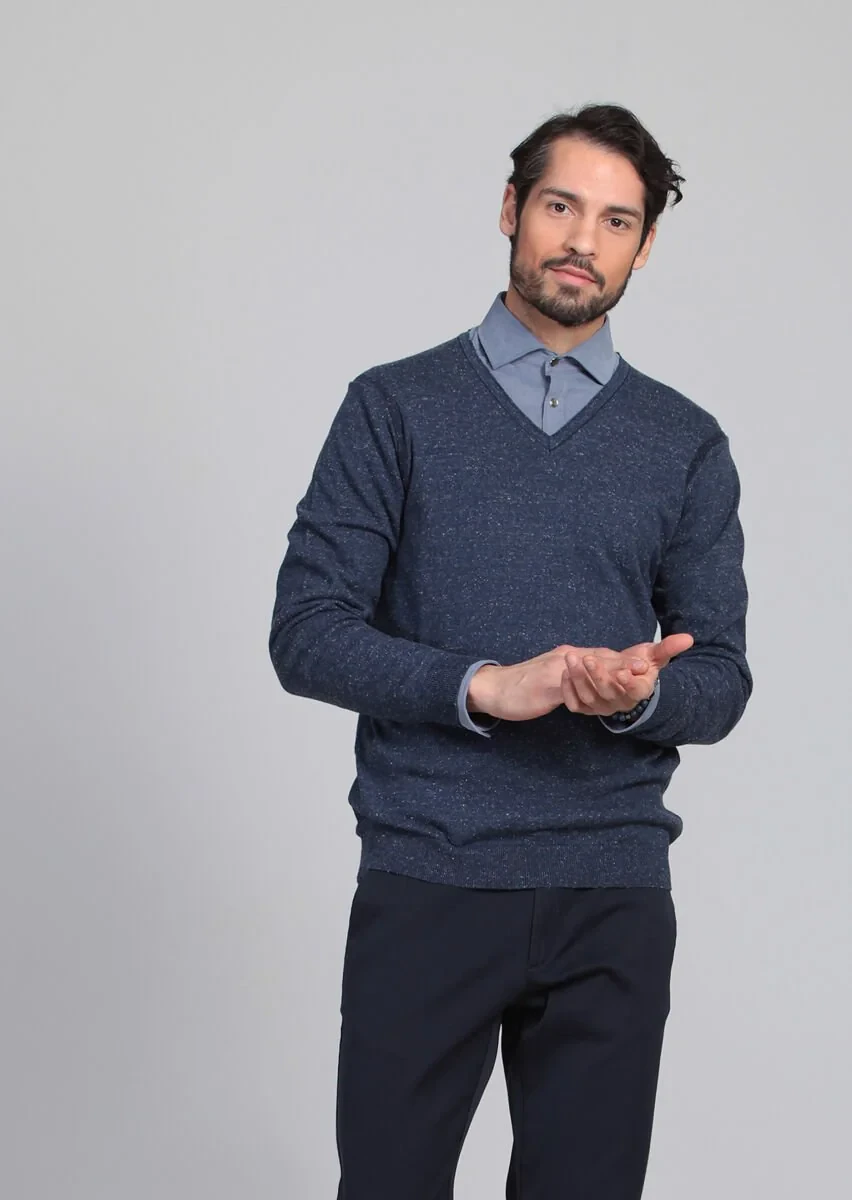 Indigo Knitwear Sweatshirt - 2
