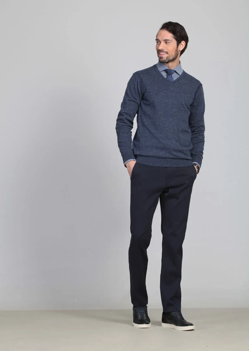 Indigo Knitwear Sweatshirt - 3