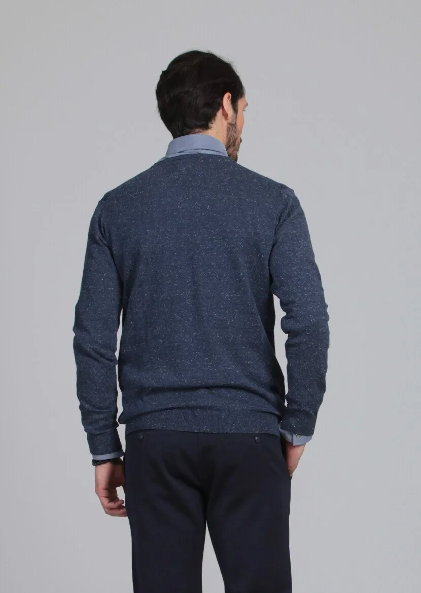 Indigo Knitwear Sweatshirt - 5