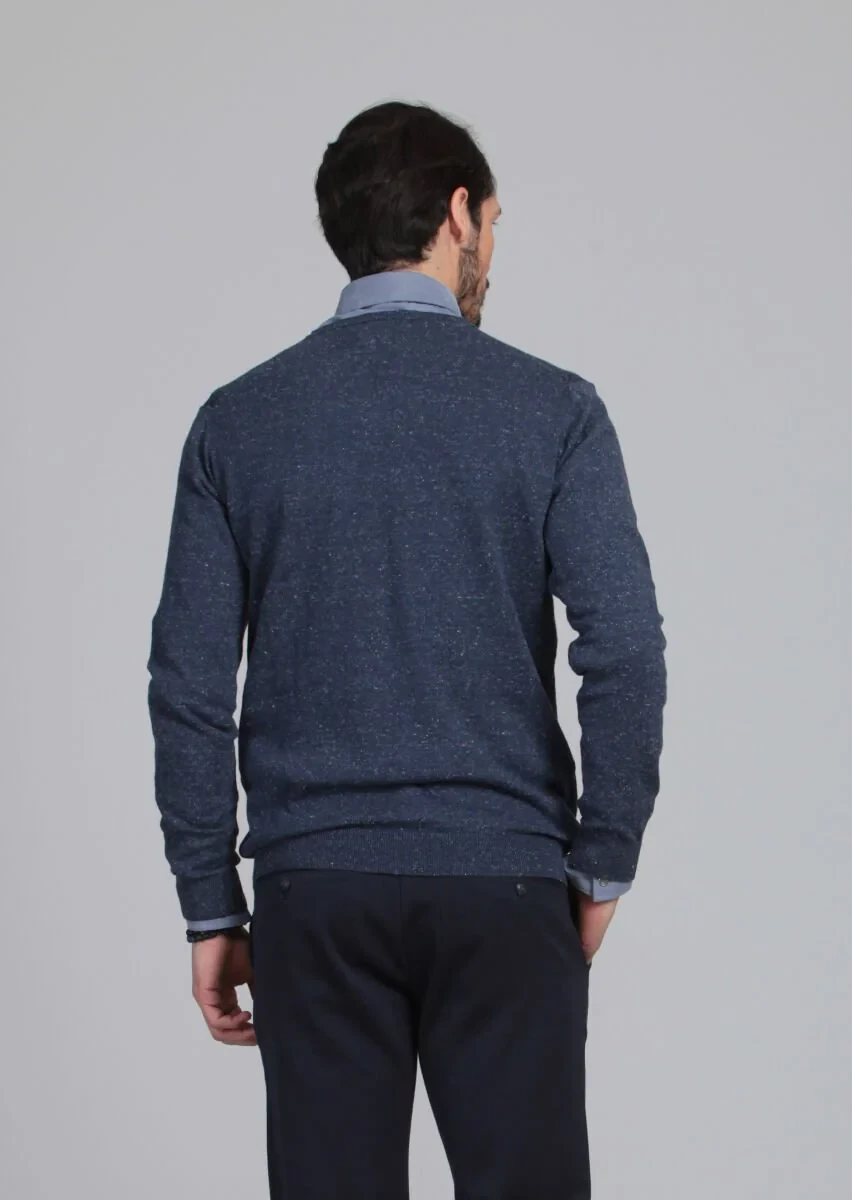Indigo Knitwear Sweatshirt - 5