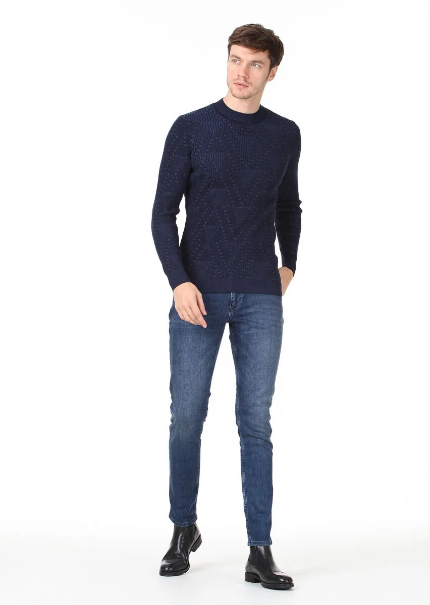 Indigo Knitwear Sweatshirt - 3