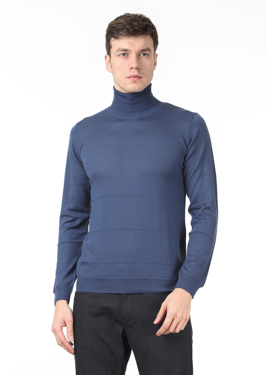 Indigo Knitwear Sweatshirt - 1